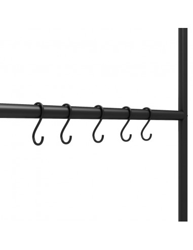 Scala Porta Asciugamani con 5 Livelli Nera 58x175 cm in Ferro