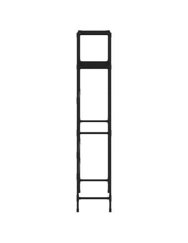 Rastrelliera per Bagno a 2 Livelli Nera 53,5x28x143 cm Ferro