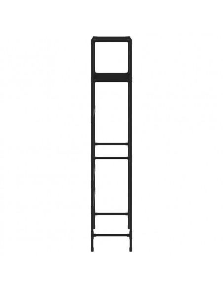 Rastrelliera per Bagno a 2 Livelli Nera 53,5x28x143 cm Ferro