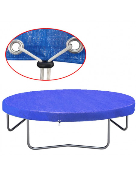 Telo Copertura per Trampolino Elastico in PE 360-367 cm 90 g/m²