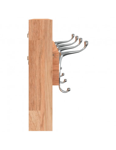 Appendiabiti da Parete 42x8,5x14 cm in Legno Massello di Noce