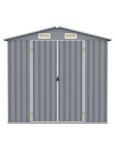 Capanno da Giardino Grigio 205x129x183 cm in Acciaio Zincato