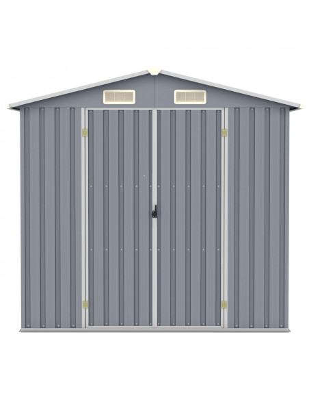 Capanno da Giardino Grigio 205x129x183 cm in Acciaio Zincato