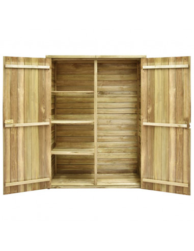 Rimessa Attrezzi da Giardino 123x50x171cm in Pino Impregnato