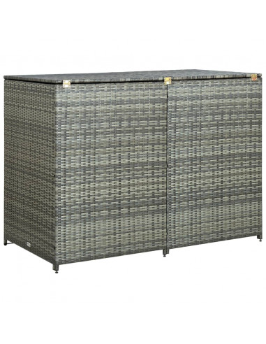Copribidone Rifiuti Doppio in Polyrattan Antracite 148x77x111cm
