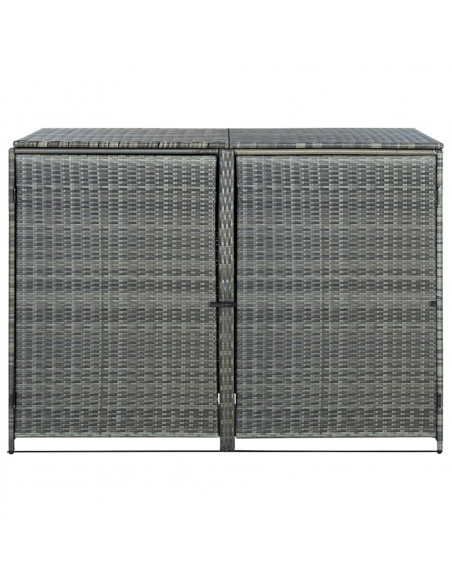 Copribidone Rifiuti Doppio in Polyrattan Antracite 148x77x111cm