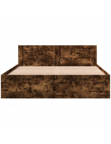 Giroletto con Testiera Rovere Fumo 160x200 cm Legno Multistrato