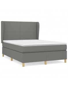 Giroletto a Molle con Materasso Grigio Scuro 140x200cm Tessuto 2