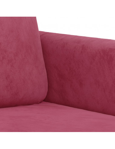 Set di Divani 2 pz con Cuscini Rosso Vino in Velluto