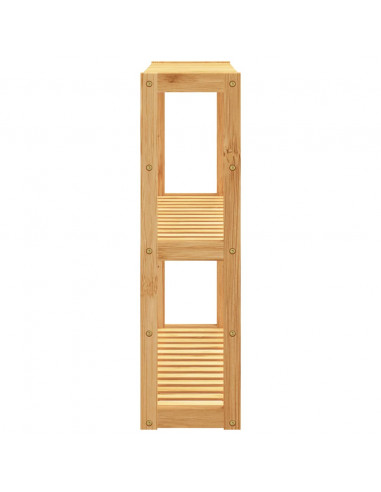 Mensola da Bagno 3 Ripiani Montaggio a Parete 60x15x54cm Bambù