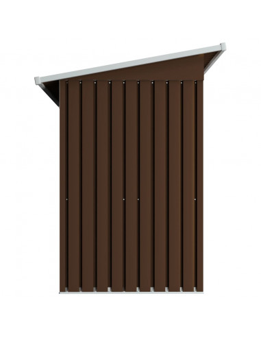 Capanno Attrezzi da Giardino Marrone 194x121x181 cm in Acciaio