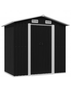 Capanno Attrezzi da Giardino Antracite Acciaio 204x132x186 cm 2