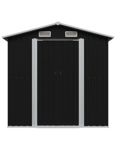 Capanno Attrezzi da Giardino Antracite Acciaio 204x132x186 cm