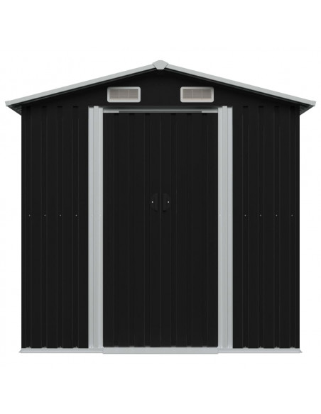 Capanno Attrezzi da Giardino Antracite Acciaio 204x132x186 cm