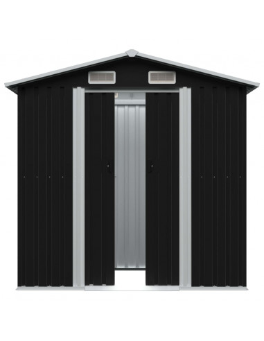Capanno Attrezzi da Giardino Antracite Acciaio 204x132x186 cm