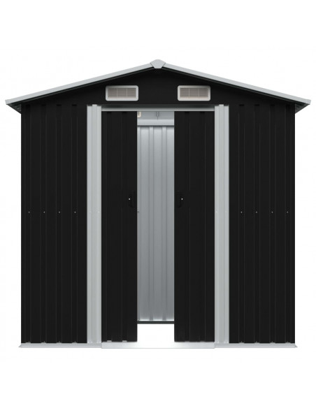 Capanno Attrezzi da Giardino Antracite Acciaio 204x132x186 cm