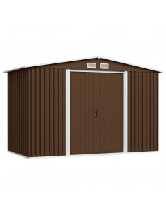 Capanno Attrezzi da Giardino Marrone 257x205x178 cm in Acciaio 2