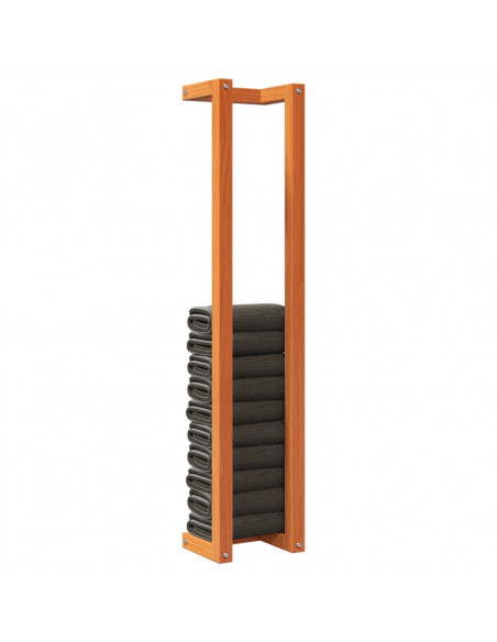 Portasciugamani Marrone Cera 23x18x110cm Legno Massello di Pino