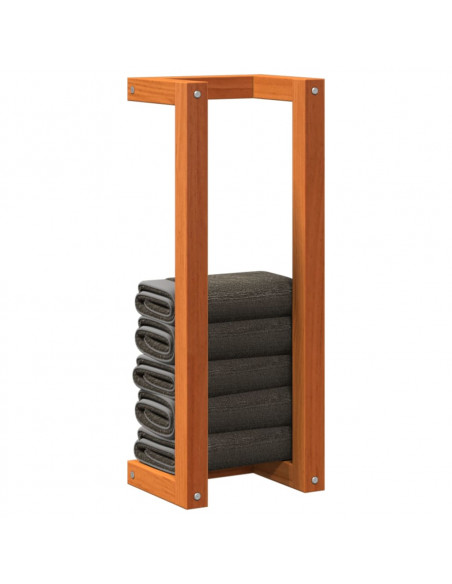 Portasciugamani Marrone Cera 23x18x60 cm Legno Massello di Pino
