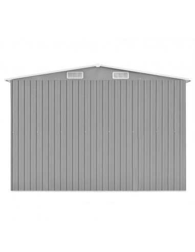 Capanno da Giardino Grigio 257x990x181 cm in Acciaio Zincato