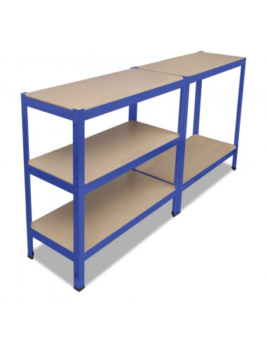 Mensola 5 Strati Blu in Acciaio e Legno Multistrato