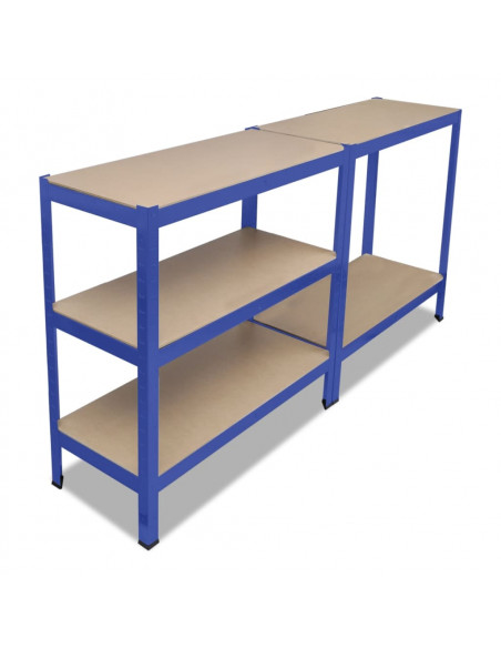 Mensola 5 Strati Blu in Acciaio e Legno Multistrato