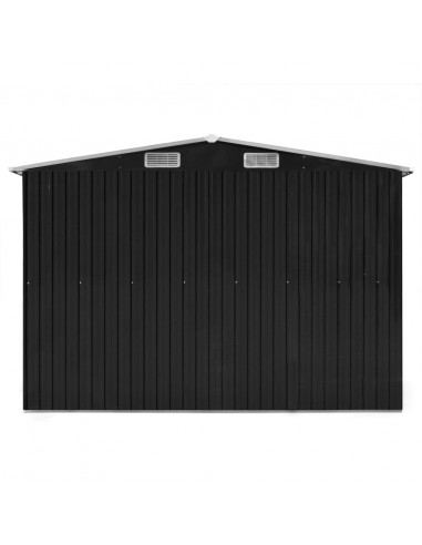 Capanno da Giardino Antracite 257x990x181 cm in Acciaio Zincato