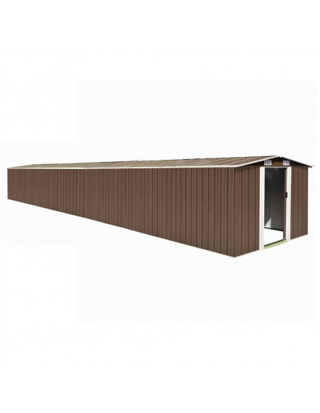 Capanno da Giardino Marrone 257x990x181 cm in Acciaio Zincato