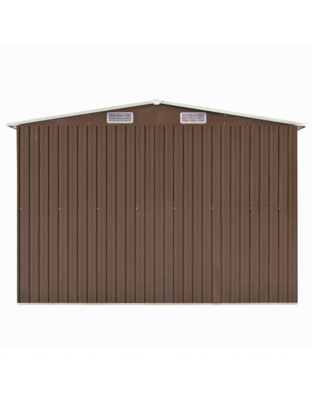 Capanno da Giardino Marrone 257x990x181 cm in Acciaio Zincato