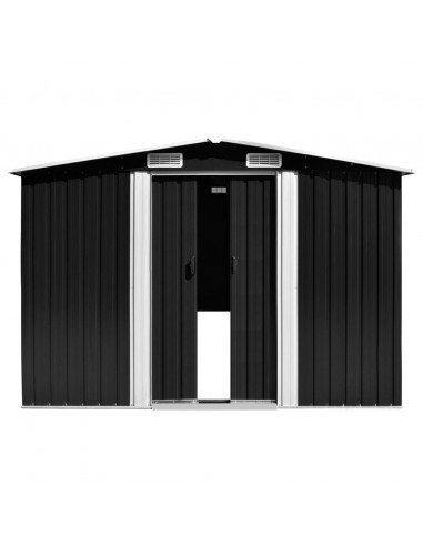 Capanno da Giardino Antracite 257x779x181cm in Acciaio Zincato