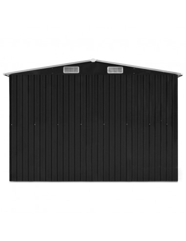 Capanno da Giardino Antracite 257x779x181cm in Acciaio Zincato