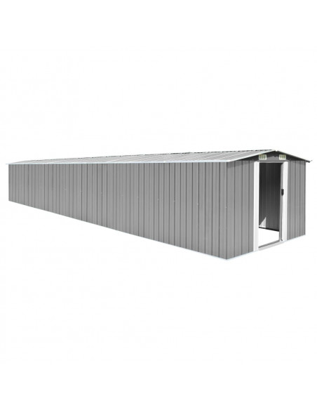 Capanno da Giardino Grigio 257x779x181 cm in Acciaio Zincato
