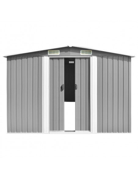 Capanno da Giardino Grigio 257x779x181 cm in Acciaio Zincato