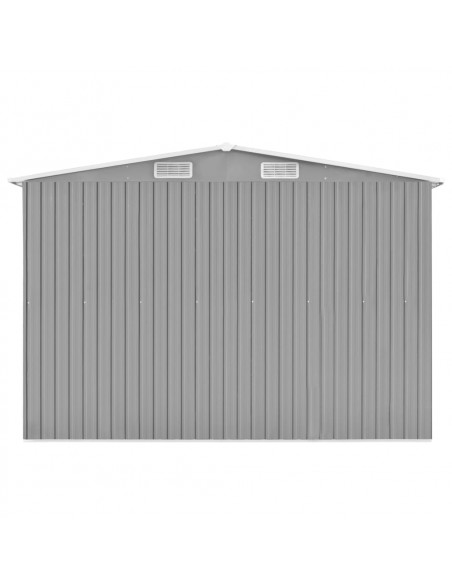 Capanno da Giardino Grigio 257x779x181 cm in Acciaio Zincato