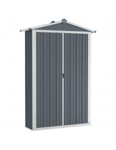 Capanno da Giardino Grigio 116x45x175 cm in Acciaio Zincato 2