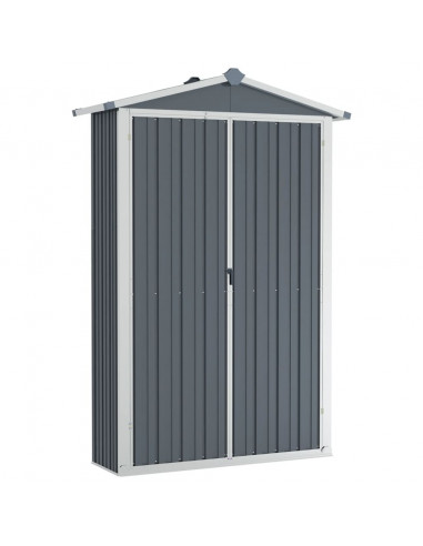 Capanno da Giardino Grigio 116x45x175 cm in Acciaio Zincato
