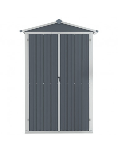 Capanno da Giardino Grigio 116x45x175 cm in Acciaio Zincato