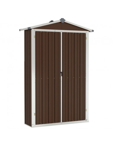 Capanno da Giardino Marrone 116x45x175 cm in Acciaio Zincato