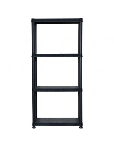 Scaffale a 4 Ripiani Nero 61x30,5x130 cm in Plastica