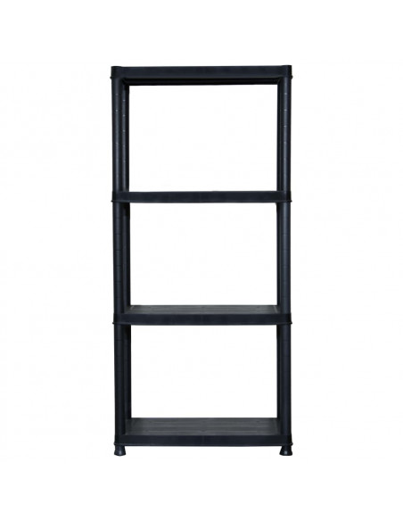 Scaffale a 4 Ripiani Nero 61x30,5x130 cm in Plastica