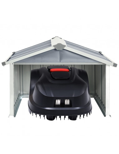 Capanno per Robot Tosaerba 92x97x63 cm Acciaio Zincato Grigio
