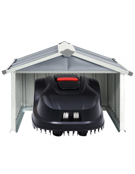 Capanno per Robot Tosaerba 92x97x63 cm Acciaio Zincato Grigio
