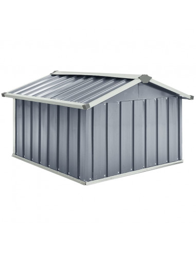 Capanno per Robot Tosaerba 92x97x63 cm Acciaio Zincato Grigio