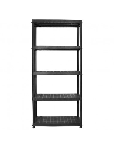 Scaffale a 5 Ripiani Nero 85x40x185 cm in Plastica