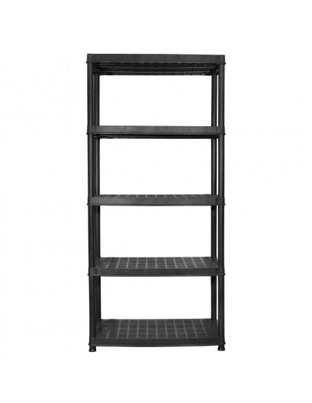 Scaffale a 5 Ripiani Nero 91,5x45,7x185 cm in Plastica