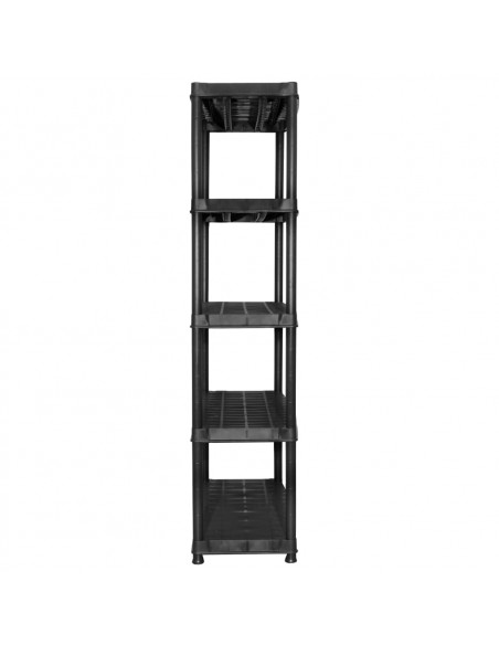 Scaffale a 5 Ripiani Nero 91,5x45,7x185 cm in Plastica