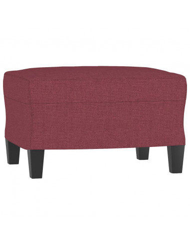 Poltrona con Poggiapiedi Rosso Vino 60 cm in Tessuto
