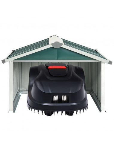 Capanno per Robot Tosaerba 92x97x63 cm Acciaio Zincato Verde