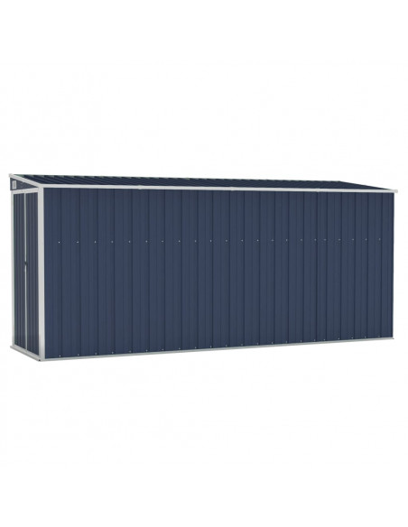 Capanno da Giardino a Parete Antracite 118x382x178 cm Acciaio
