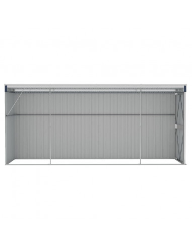 Capanno da Giardino a Parete Antracite 118x382x178 cm Acciaio